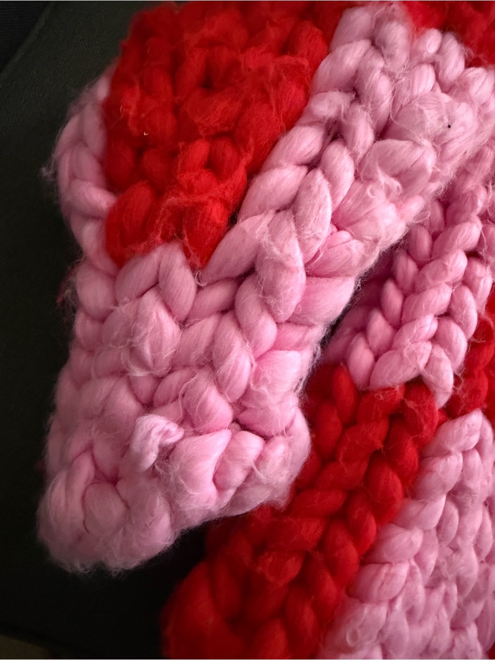 Hope Macaulay Colossal  Chunky Check Cardigan Jacket - Pink & Red - Picture 3 of 10